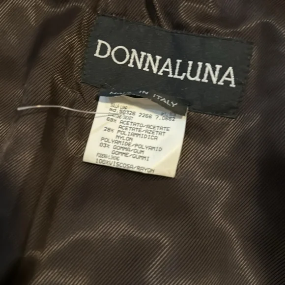 donnaluna brown satin puffer bomber jacket size 12 made in Italy - Picture 7 of 8